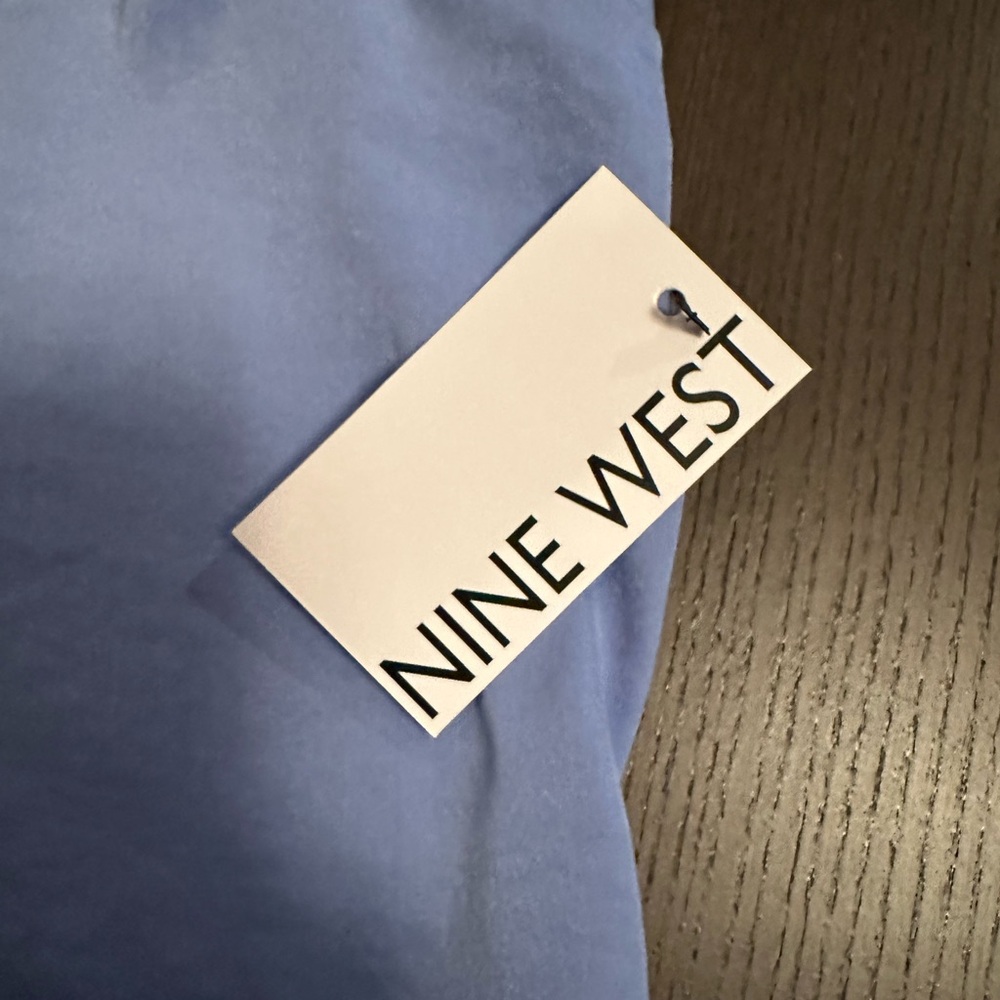 Nine West Light Blue Ruffle Sleeve Blouse NWT - Picture 6 of 13
